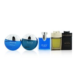 寶格麗 The Men's Gift Collection: Man In Black Eau De Parfum + Man Wood Essence Eau De Parfum + Aqva Eau De Toilette + Aqva Atlantique Eau De Toilette + Blv Eau De Toilette 5x5ml/0.17oz