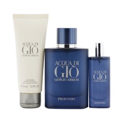 亞曼尼 Acqua Di Gio Profondo Coffret: Eau De Parfum Spray 75ml/2.5oz + Eau De Parfum Spray 15ml/0.5oz + All Over Body Shampoo 75ml/2.5oz 3pcs