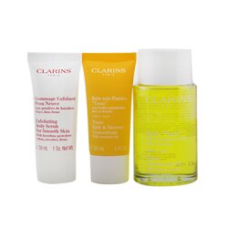 克蘭詩 Tonic Collection: Tonic Body Treatment Oil 100ml+ Exfoliating Body Scrub 30ml+ Tonic Bath & Shower Concentrate 30ml+ Bag 3pcs+1bag