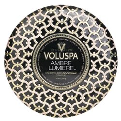 Voluspa 3 Wick Decorative Tin Candle - Ambre Lumiere 340g/12oz