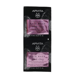 Apivita Express Beauty Face Mask with Pink Clay (Gentle Cleansing) - Box Slightly Damaged 6x(2x8ml)