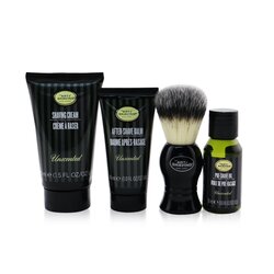 刮鬍學問 The 4 Elements Of The Perfect Shaving 4-Pieces Kit - Unscented: Pre-Shave Oil 30ml + Shaving Cream 45ml + After-Shave Balm 30ml + Shaving Brush 4pcs