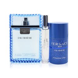 Versace Eau Fraiche Coffret: Eau De Toilette Spray 100ml/3.4oz + Eau De Toilette Spray 10ml/0.3oz + Desodorante en Barra 75g/2.5oz 3pcs