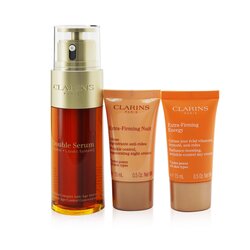 Clarins Double Serum & Extra-Firming Collection: Double Serum 50ml+ Energy Cream 15ml+ Night Cream 15ml+ Bag 3pcs+1bag