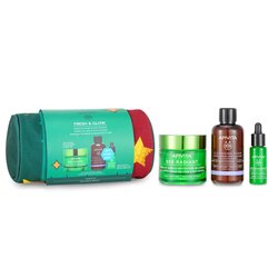Apivita Fresh & Glow (Bee Radiant- Light Texture) Gift Set: Gel Cream 50ml+ Serum 10ml+ Cleansing Creamy Foam 75ml+ Pouch 3pcs+1pouch