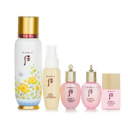 Whoo (The History Of Whoo) Bichup First Moisture Anti-Aging Essence Special Set: Essence 130ml + Mist 30ml + Balancer 20ml + Emulsion 20ml + Sun Fluid SPF50+ 13ml (Exp. Date: 03/2023) 5pcs