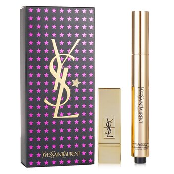 Yves Saint Laurent All Lights On Me Set (1xTouche Eclat 2.5ml/0.08oz + 1x Mini Rouge Pur Couture) - #2 (Luminous Ivory) 2pcs