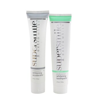 Supersmile Extra White Professional Extra Whitening System (Deluxe Travel) - Triple Mint : Accelerator 70.8g + Toothpaste 70.8g 2x70.8g/2.5oz