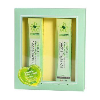 Max Choice HeartBeauty Cold pressed Organic Extra Virgin Sacha Inchi Oil Set (2 x 100ml)
